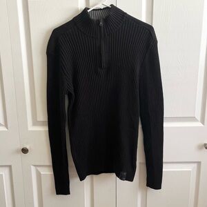 Express Black Ribbed Half-Zip Sweater XL